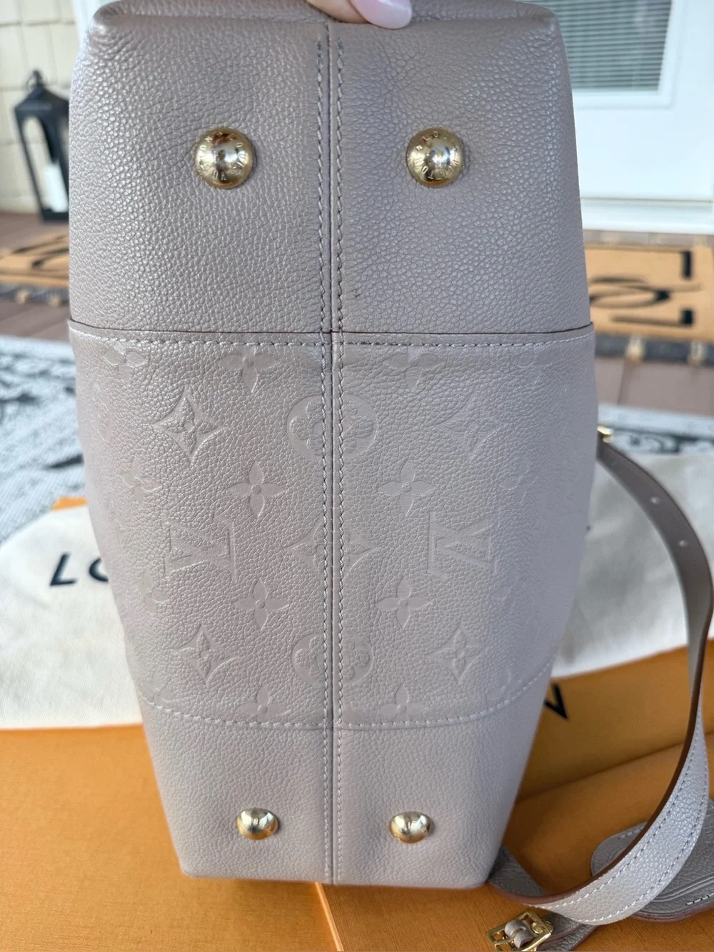 Louis Vuitton Melie Hobo Galet Monogram Empreinte Leather Shoulder Crossbody
